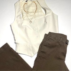 Gap linen dress pants, size 4, regular, wide leg. Brown